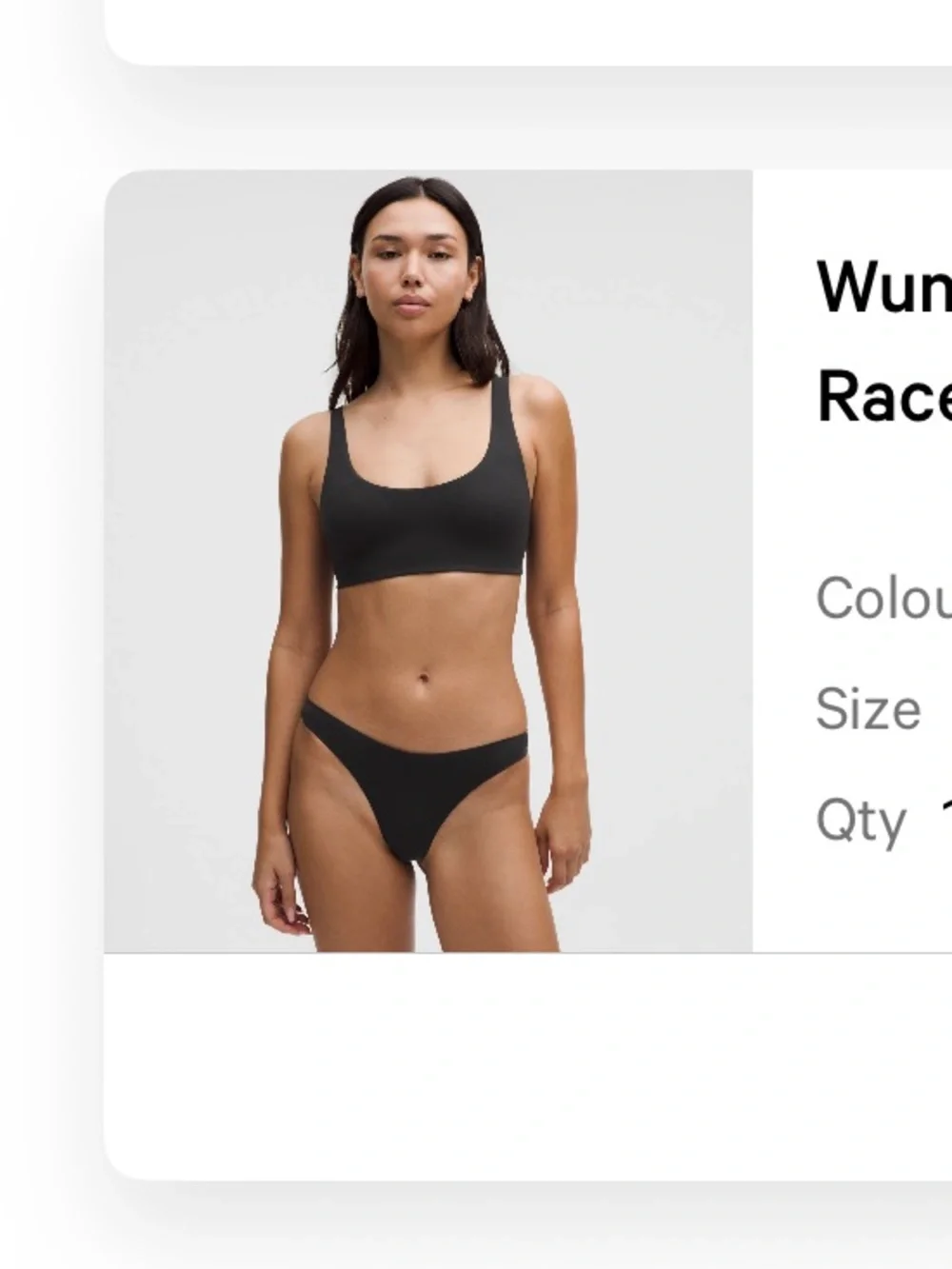 lululemon Wundermost Ultra-Soft Nulu Racerback Bralette, Black, Size 6